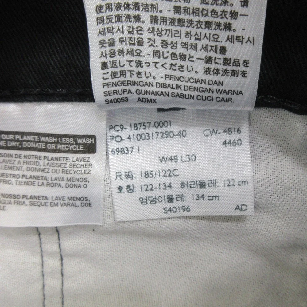 Levis 541 Mens Jeans Size 48x27 Black Athletic Taper Stretch